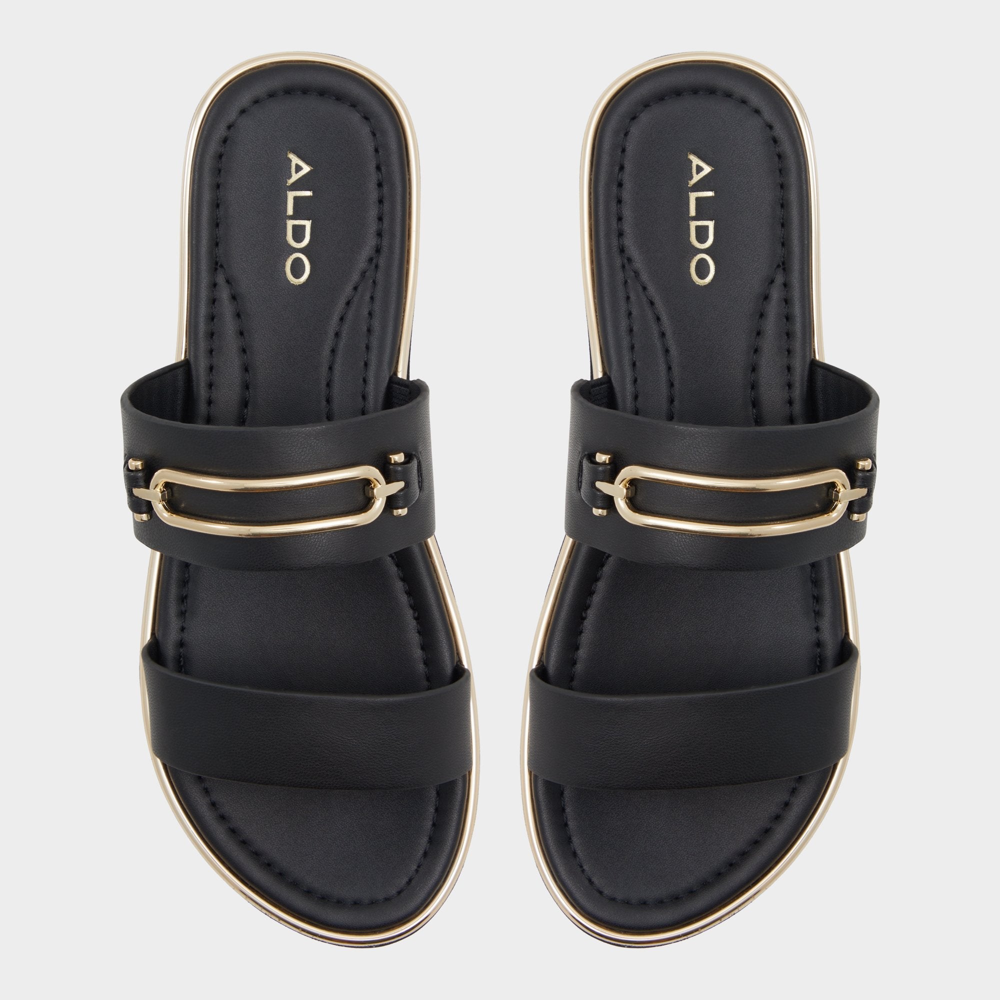 Lagoon Other Black Women's Strappy sandals - Strappy flat sandal, Footbed sandal