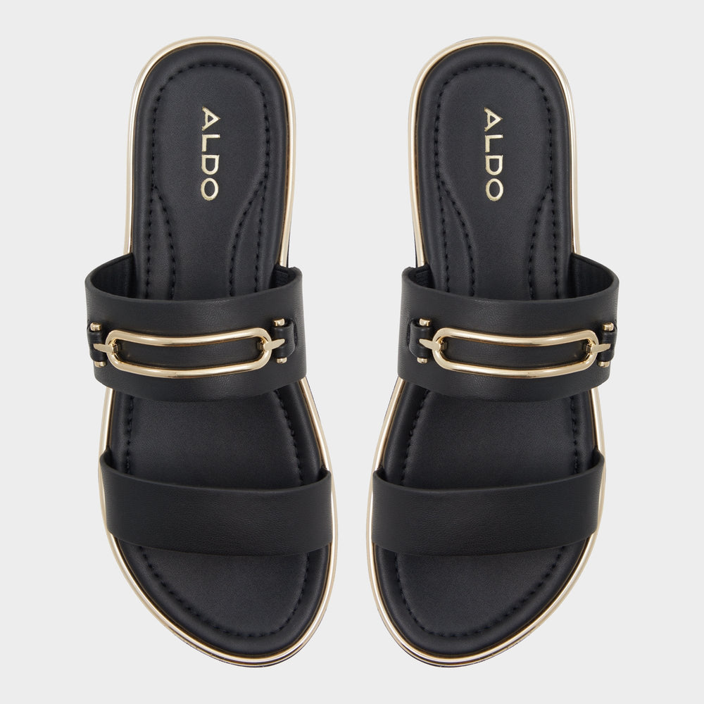 Lagoon Other Black Women's Strappy sandals - Strappy flat sandal, Footbed sandal