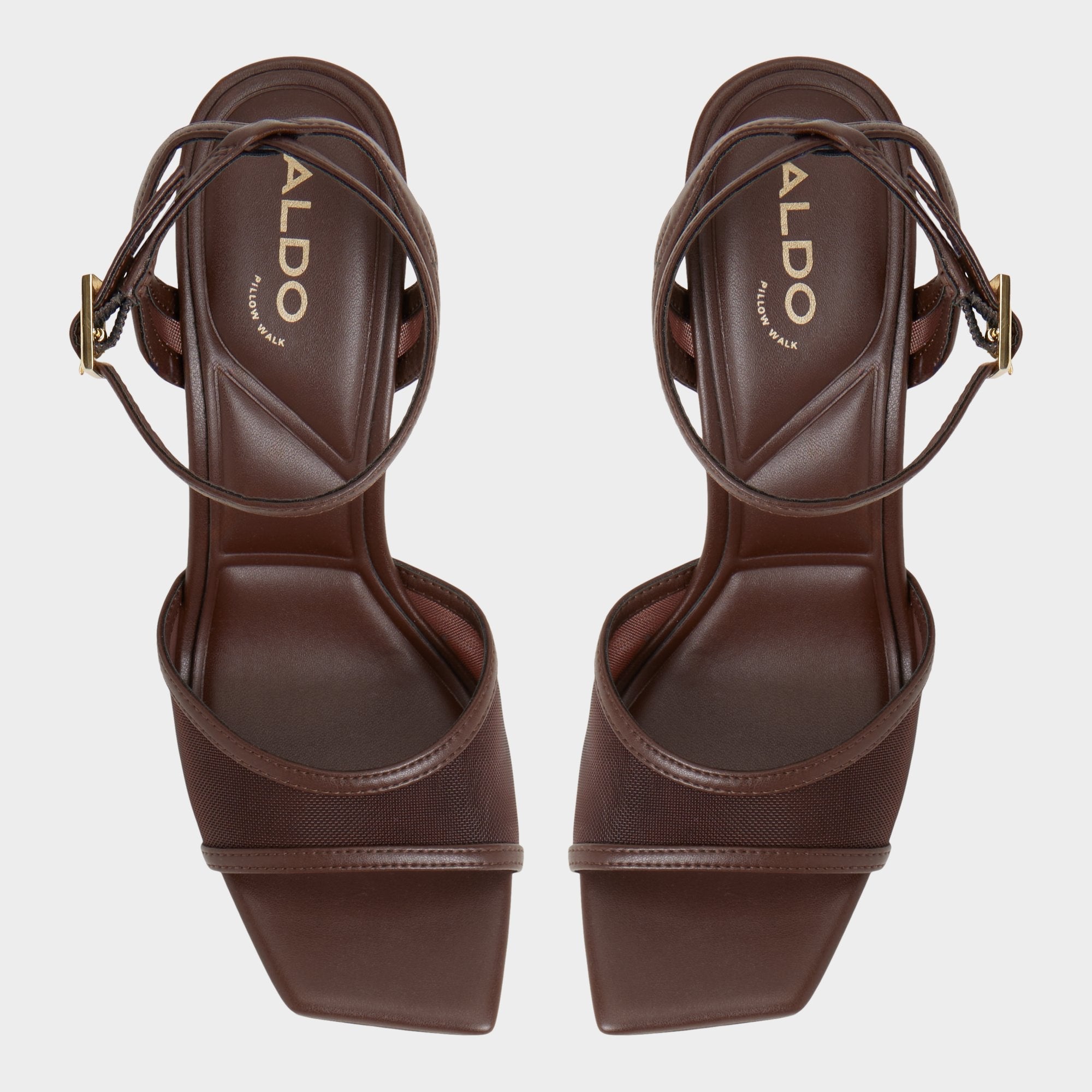 Sharra in Dark Brown - Strappy heeled sandal, Stiletto heel