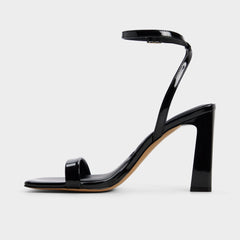Azzira in Black - Strappy heeled sandal, Block heel