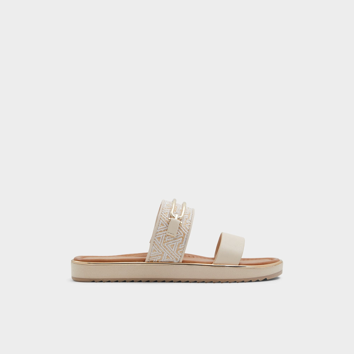 Lagoon Other Beige Synthetic Print Women's Footbed sandals - Slide sandal, Footbed sandal