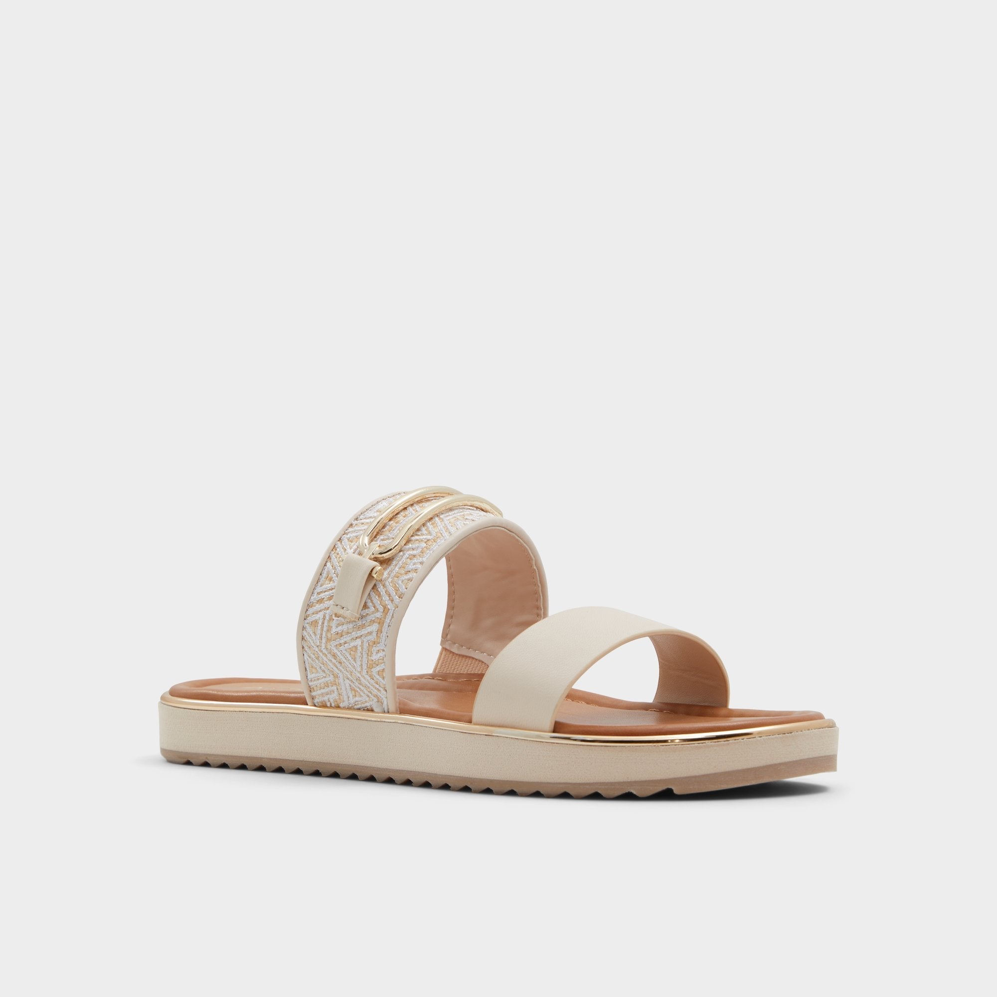 Lagoon Other Beige Synthetic Print Women's Footbed sandals - Slide sandal, Footbed sandal