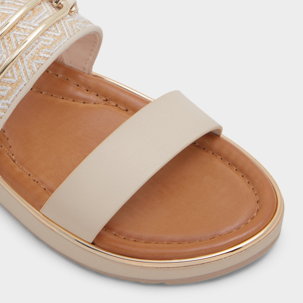 Lagoon Other Beige Synthetic Print Women's Footbed sandals - Slide sandal, Footbed sandal