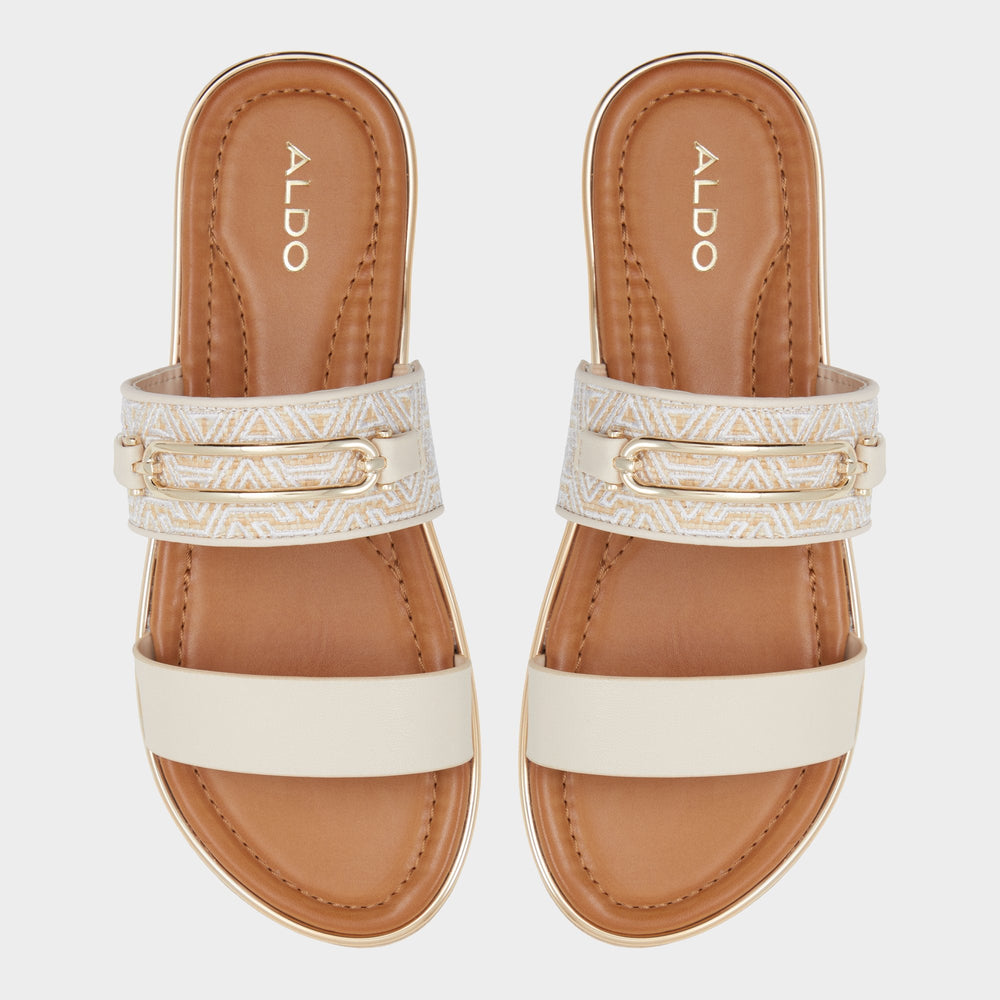 Lagoon Other Beige Synthetic Print Women's Footbed sandals - Slide sandal, Footbed sandal