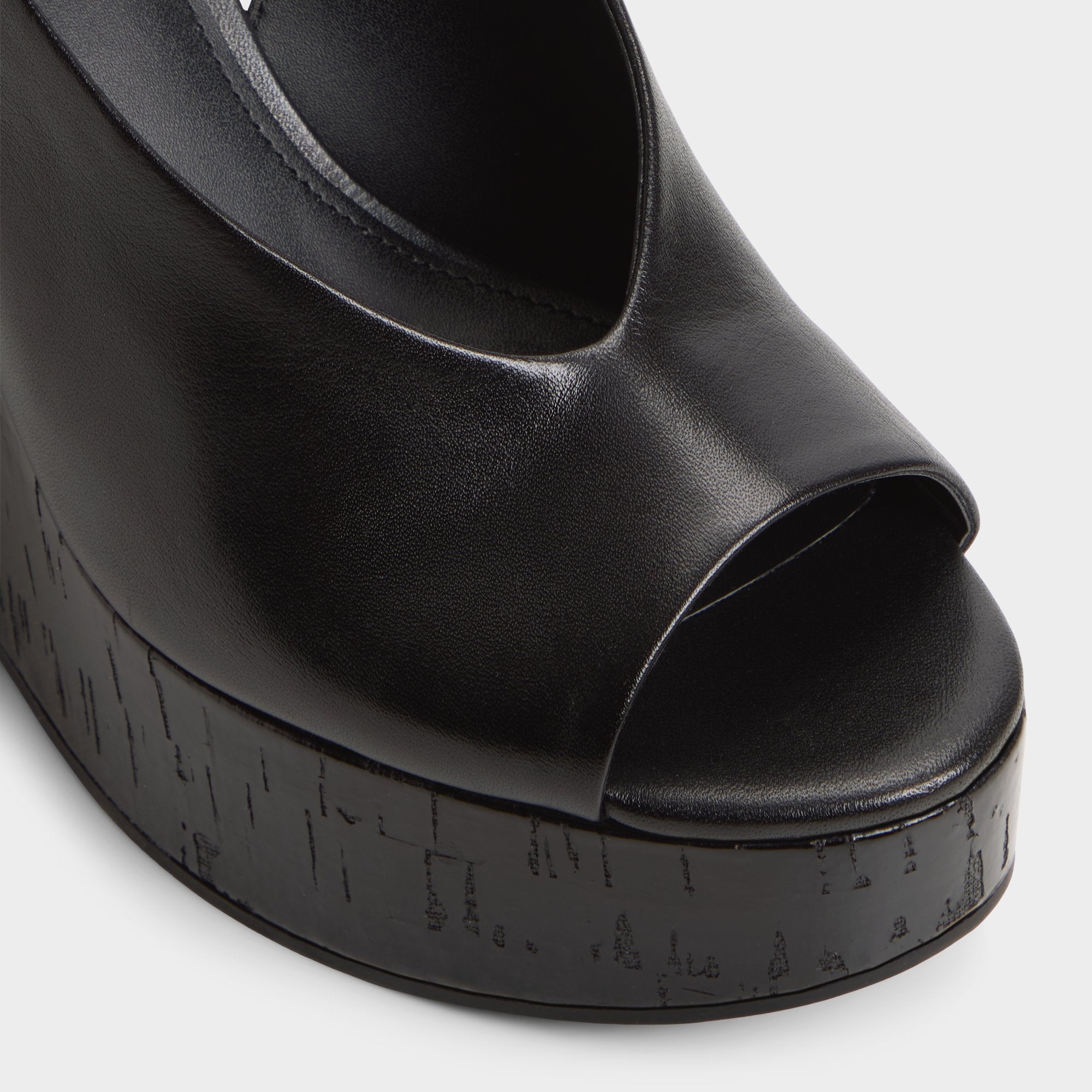 Tatianah in Black - Sling back heeled sandal, Wedge heel