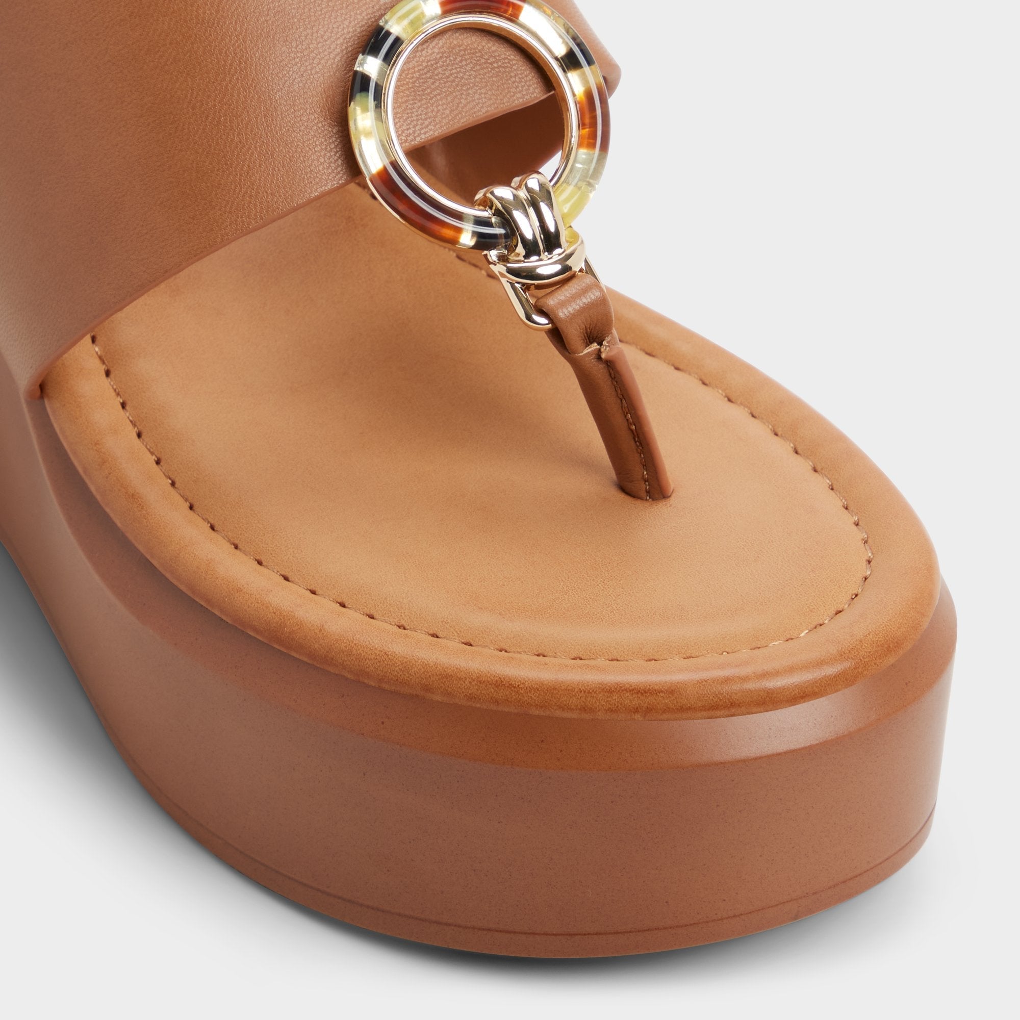 Friegan in Medium Brown - Slide sandal, Wedge heel