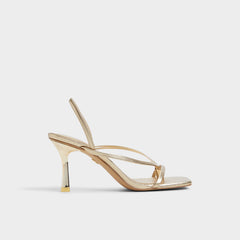 Riva Gold Women's Strappy sandals - Sling back heeled sandal, Stiletto heel
