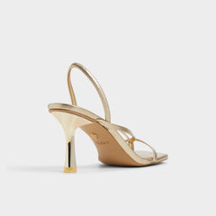 Riva Gold Women's Strappy sandals - Sling back heeled sandal, Stiletto heel
