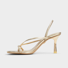 Riva Gold Women's Strappy sandals - Sling back heeled sandal, Stiletto heel