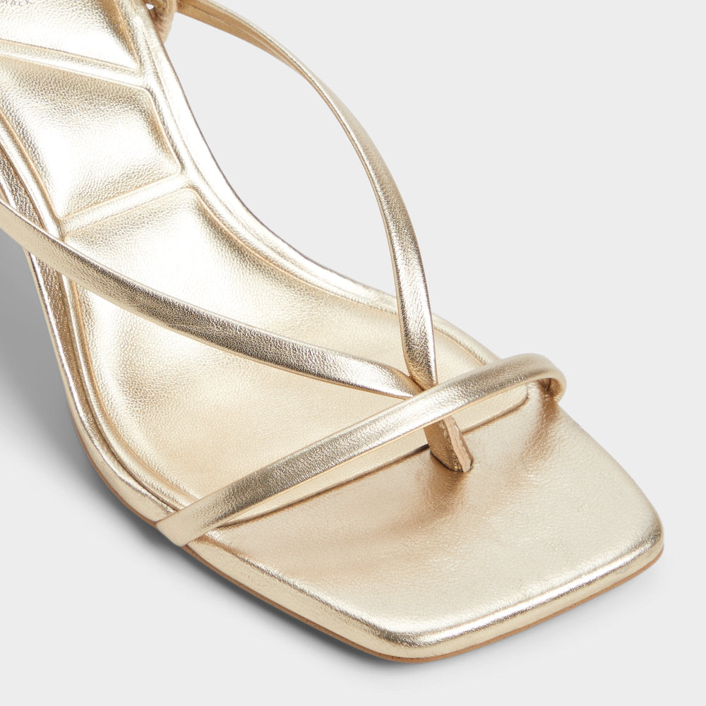 Riva Gold Women's Strappy sandals - Sling back heeled sandal, Stiletto heel