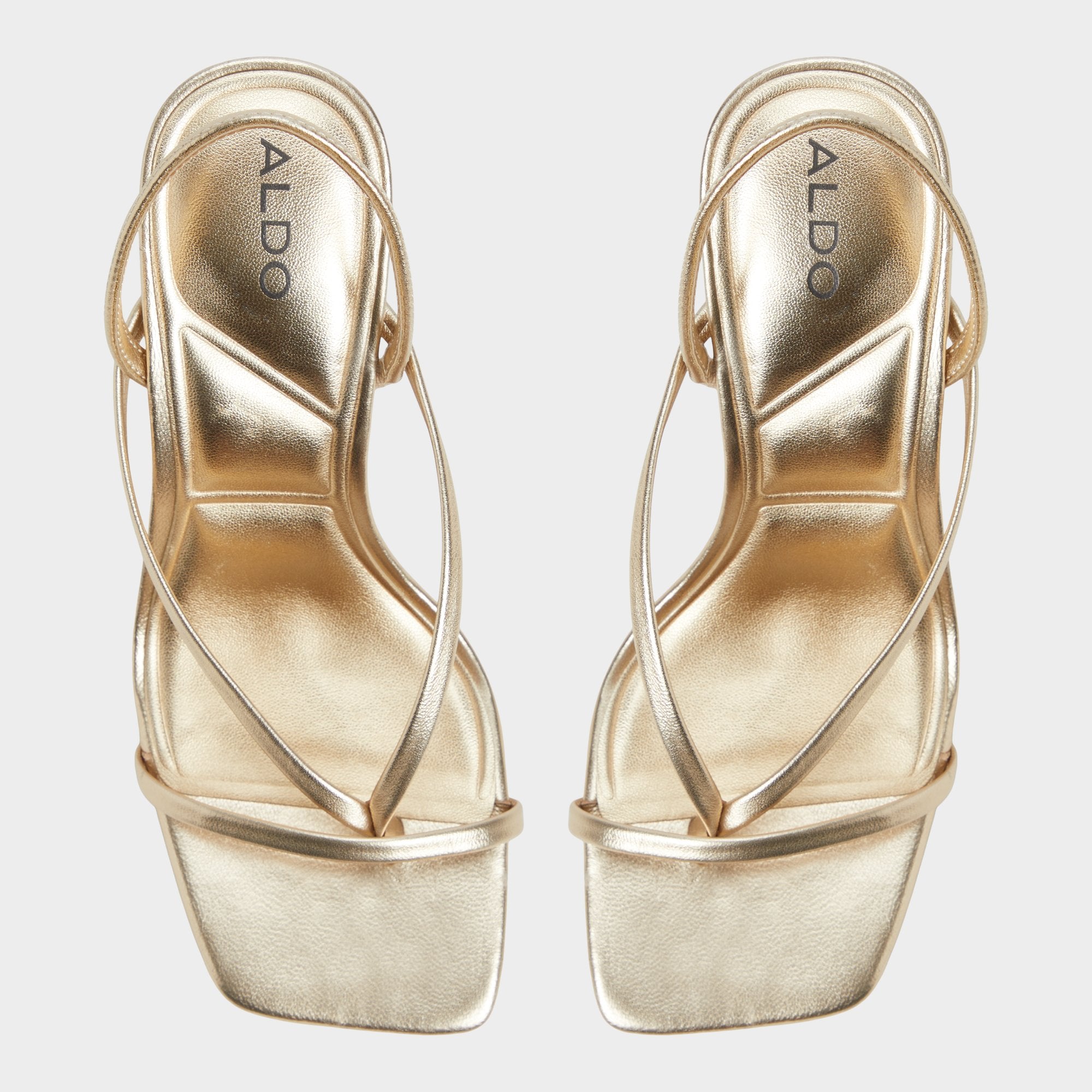 Riva Gold Women's Strappy sandals - Sling back heeled sandal, Stiletto heel