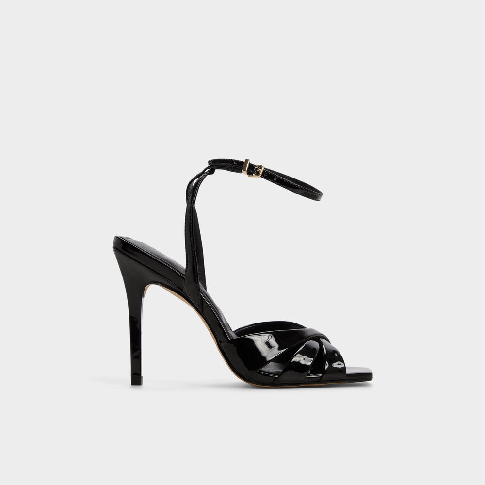 Meteora in Black - Strappy heeled sandal, Stiletto heel