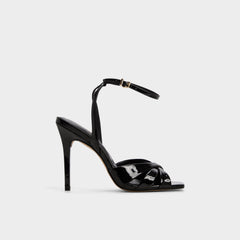 Meteora in Black - Strappy heeled sandal, Stiletto heel