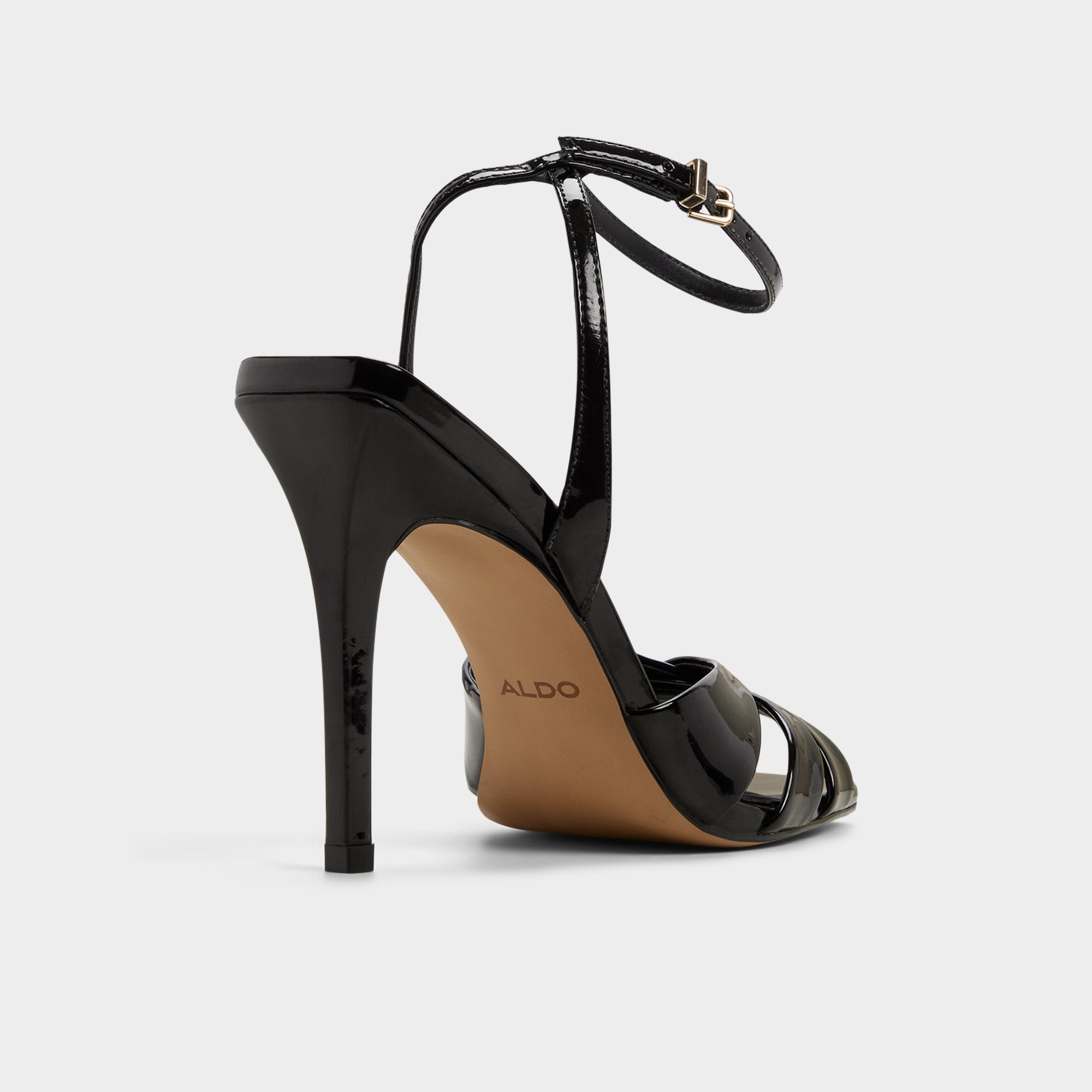 Meteora in Black - Strappy heeled sandal, Stiletto heel