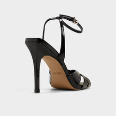 Meteora in Black - Strappy heeled sandal, Stiletto heel