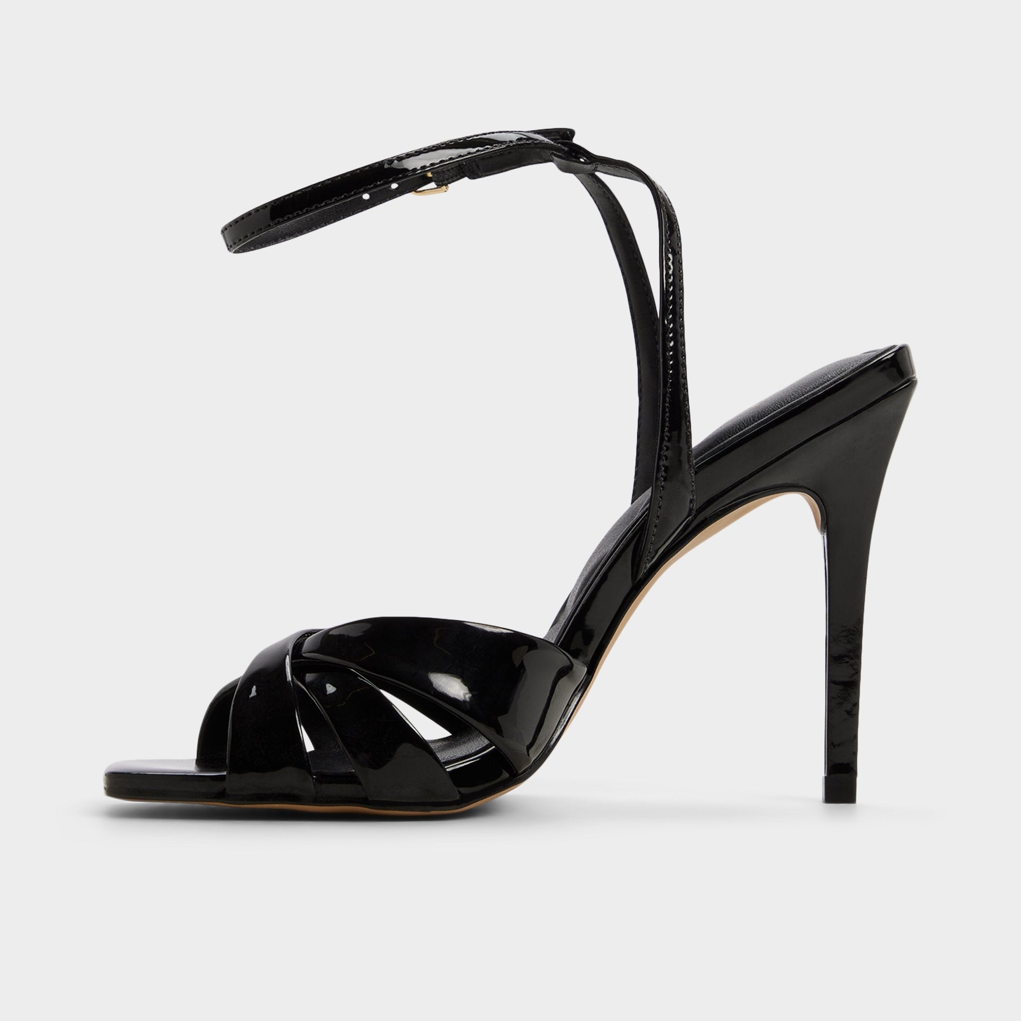 Meteora in Black - Strappy heeled sandal, Stiletto heel