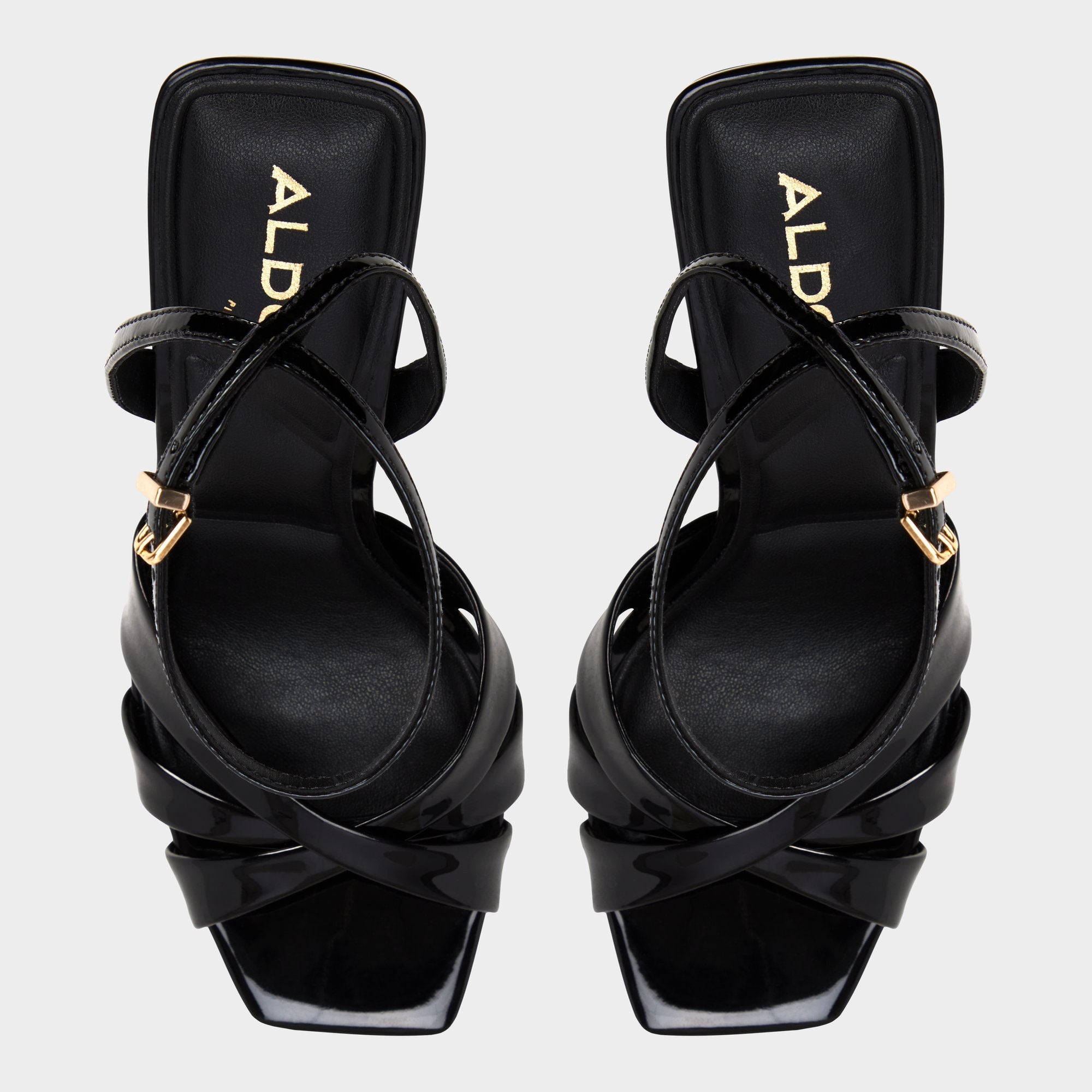 Meteora in Black - Strappy heeled sandal, Stiletto heel