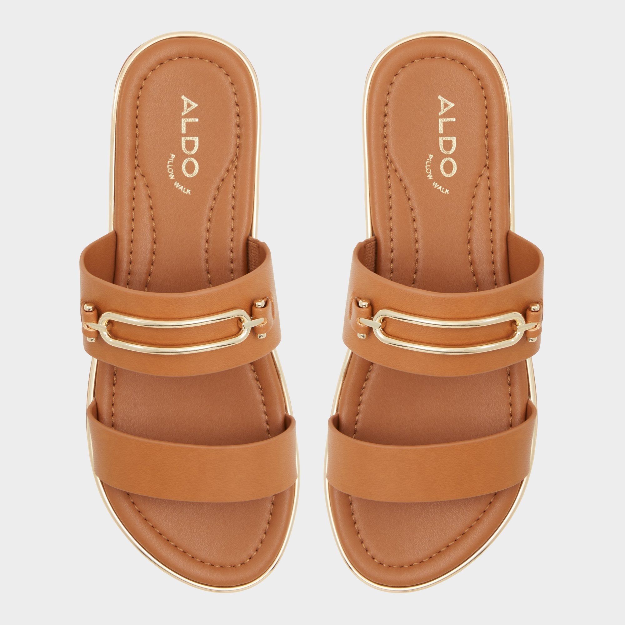 Lagoon Other Brown Women's Flats - Strappy flat sandal, Footbed sandal