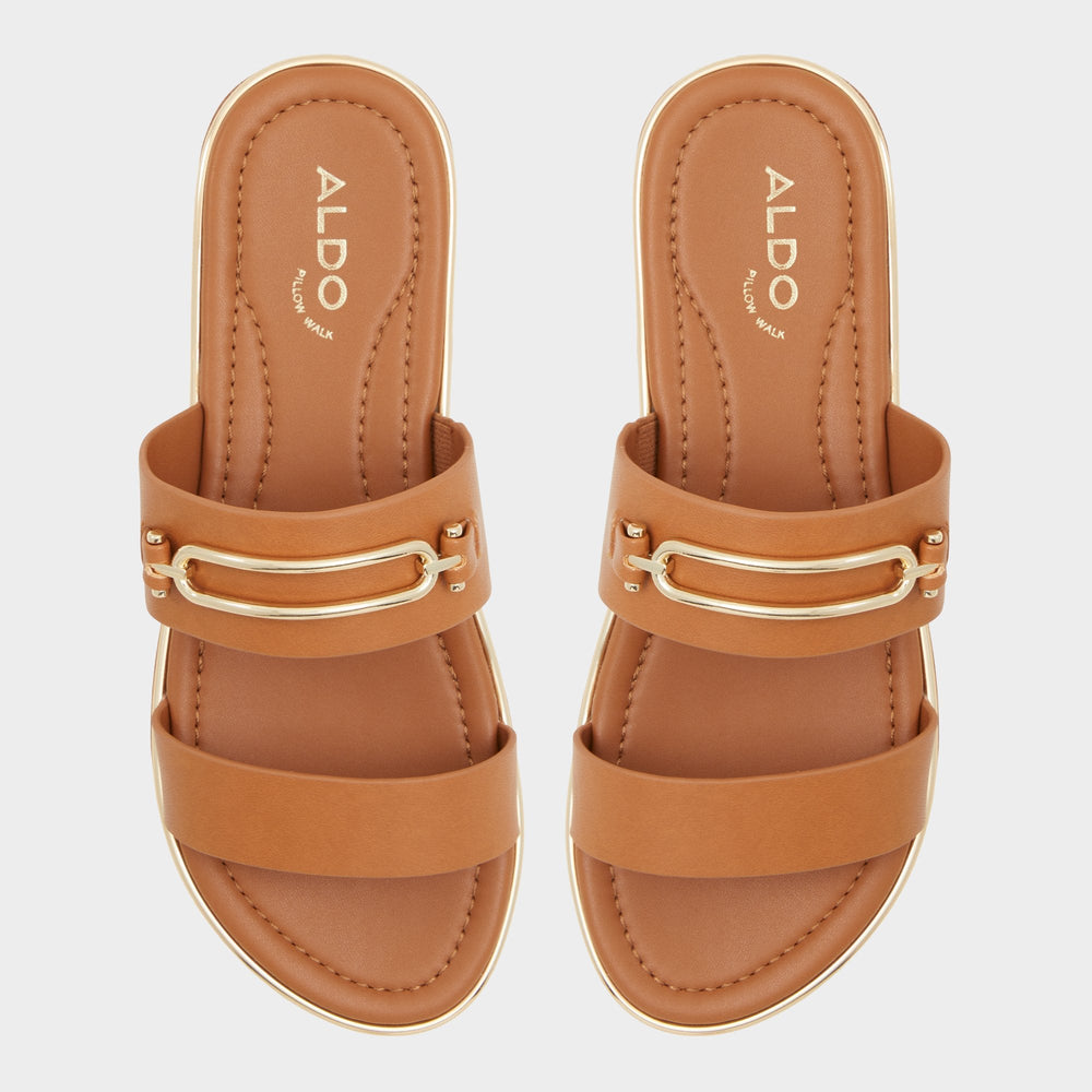 Lagoon Other Brown Women's Flats - Strappy flat sandal, Footbed sandal