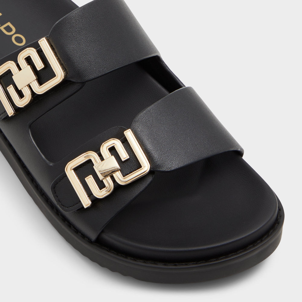 Alessie Black Women's Footbed sandals - Footbed sandal, Footbed sandal