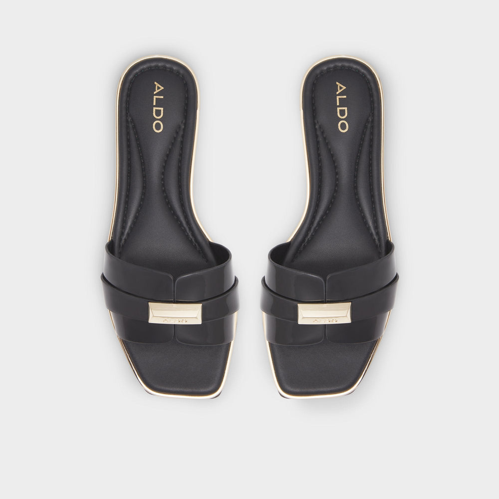 Darine Black Women's Flats - Slide sandal