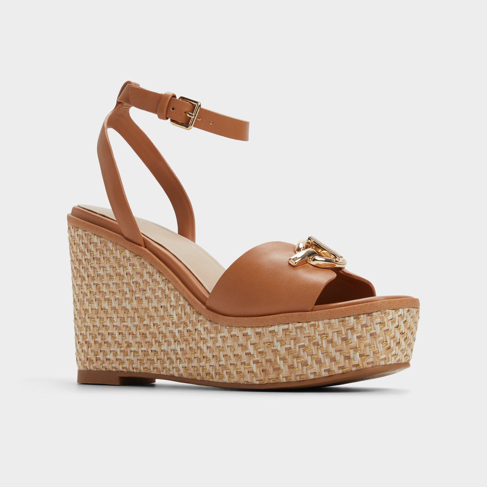 Ybylin Medium Brown Women's Wedges - Wedge sandal, Wedge heel