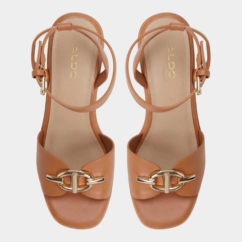 Ybylin Medium Brown Women's Wedges - Wedge sandal, Wedge heel