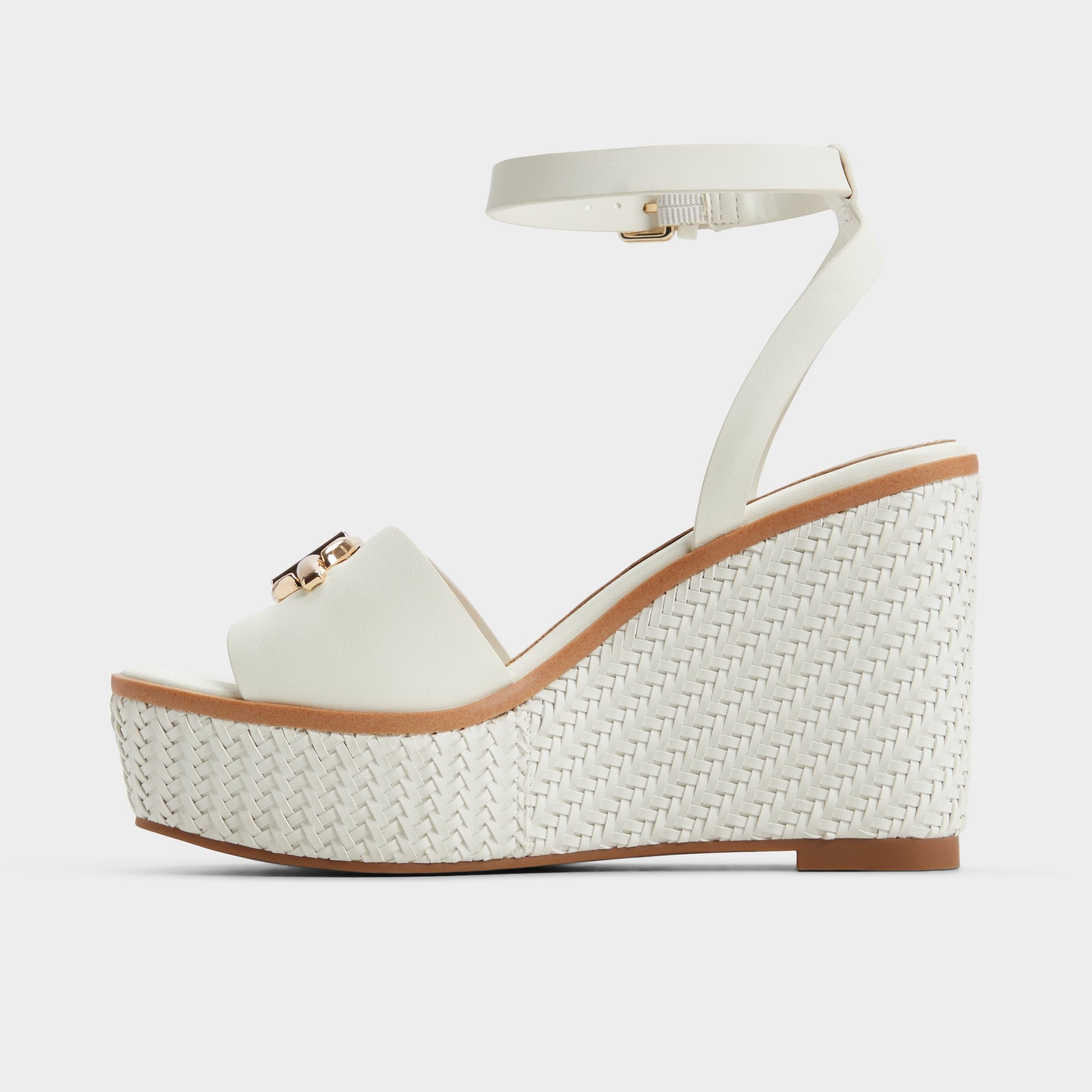 Ybylin White Women's Wedges - Wedge sandal, Wedge heel