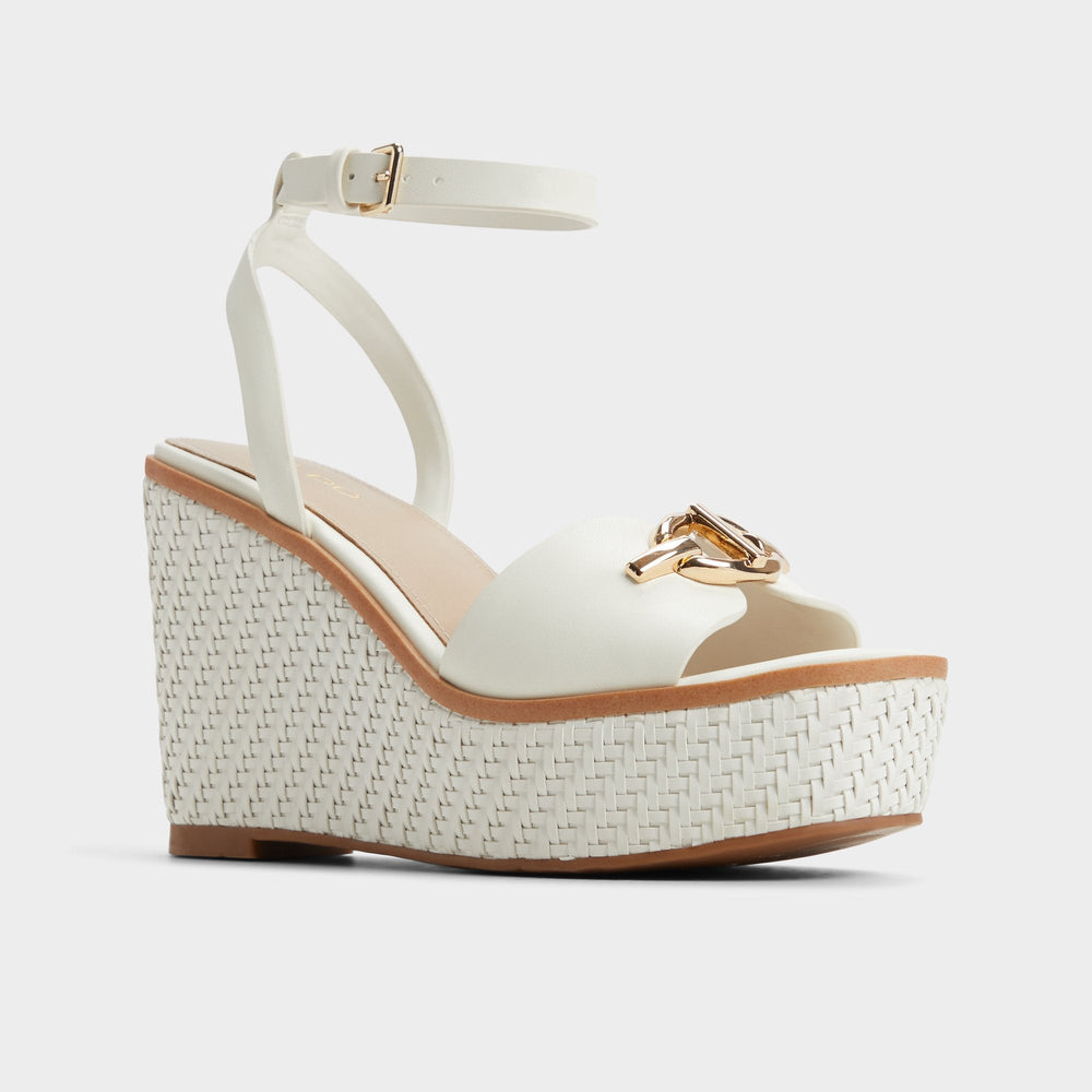 Ybylin White Women's Wedges - Wedge sandal, Wedge heel