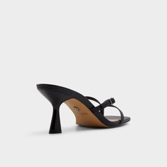 Gannever Black Women's Thong Sandals - Heeled flip flop, Stiletto heel