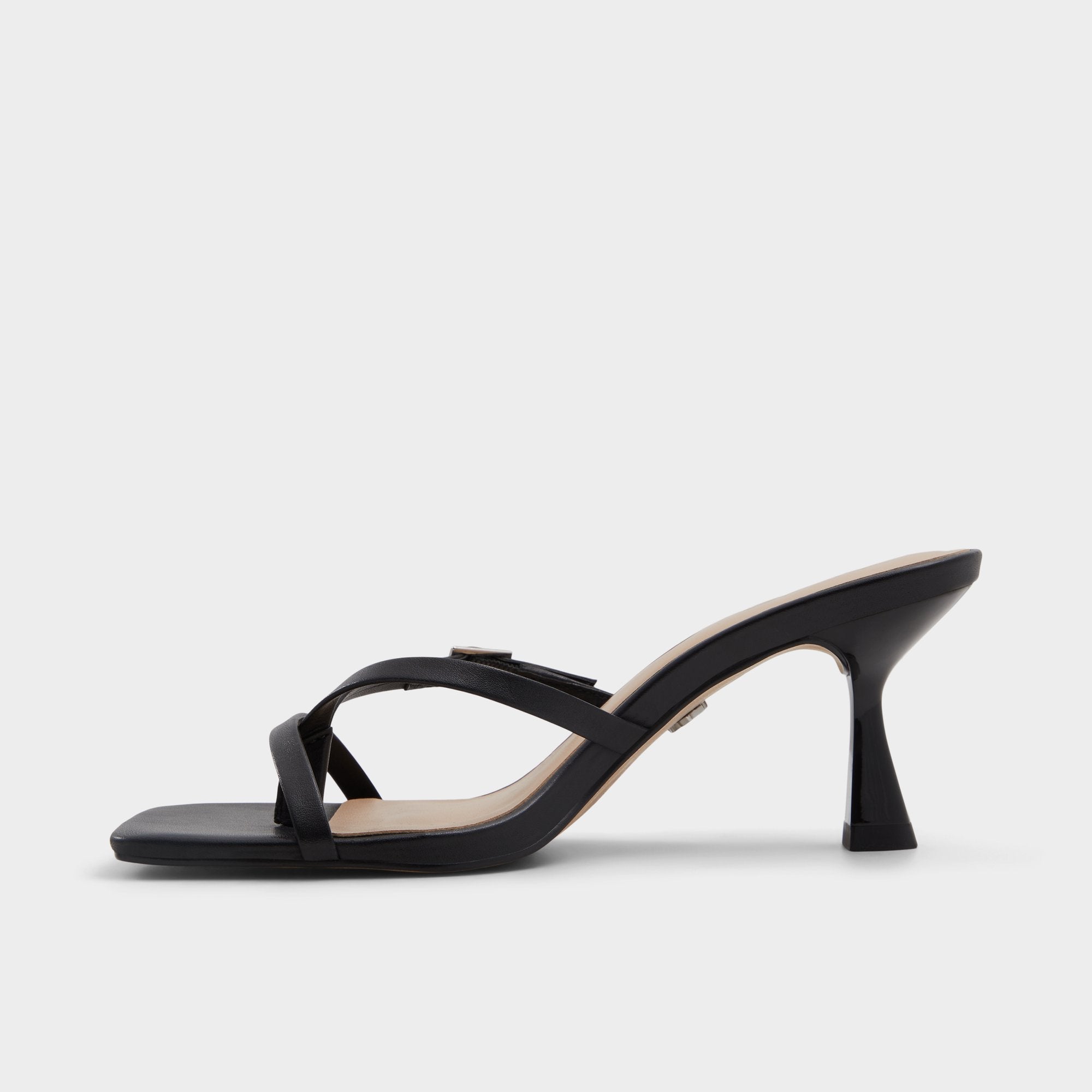 Gannever Black Women's Thong Sandals - Heeled flip flop, Stiletto heel