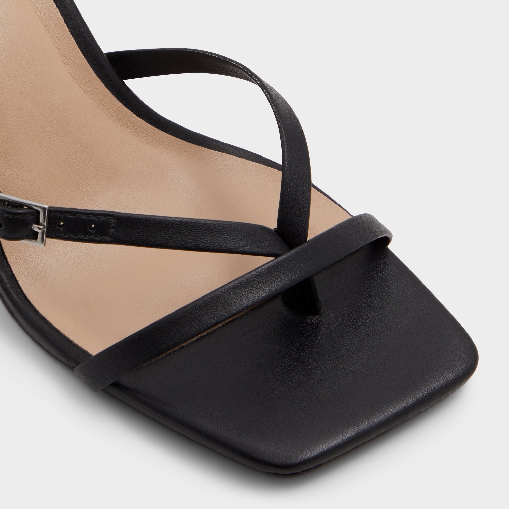 Gannever Black Women's Thong Sandals - Heeled flip flop, Stiletto heel