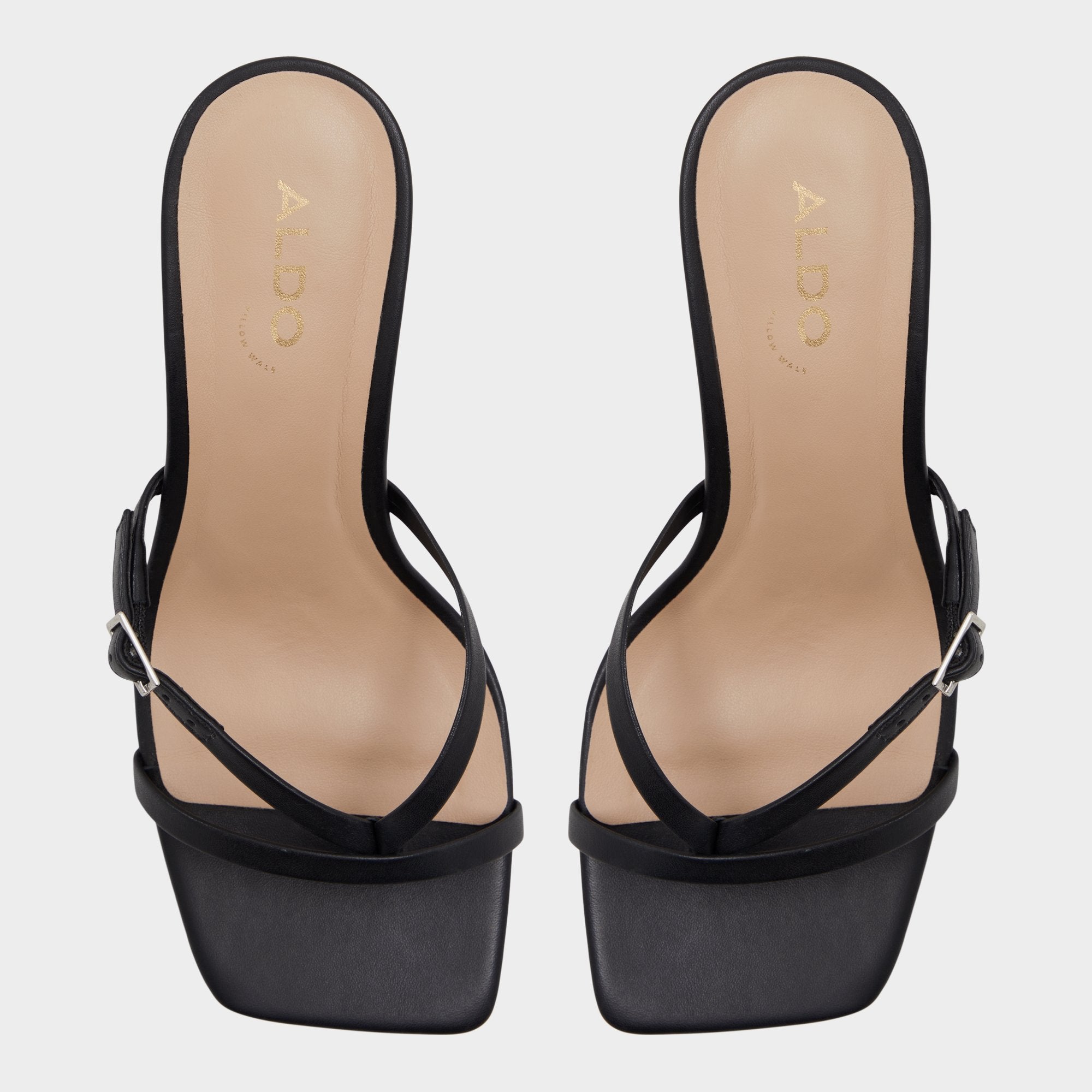Gannever Black Women's Thong Sandals - Heeled flip flop, Stiletto heel