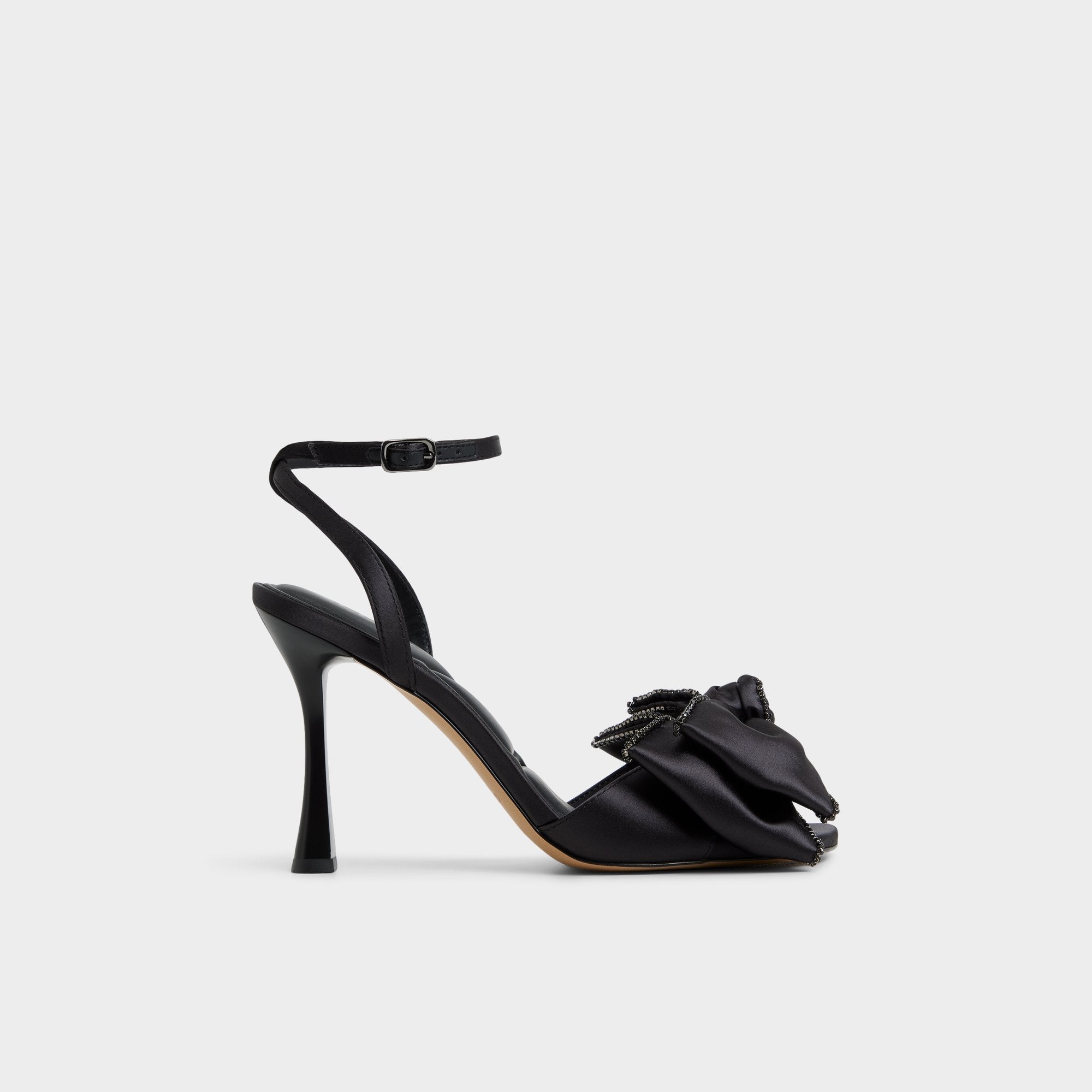 Tinsel in Black - Strappy heeled sandal, Stiletto heel