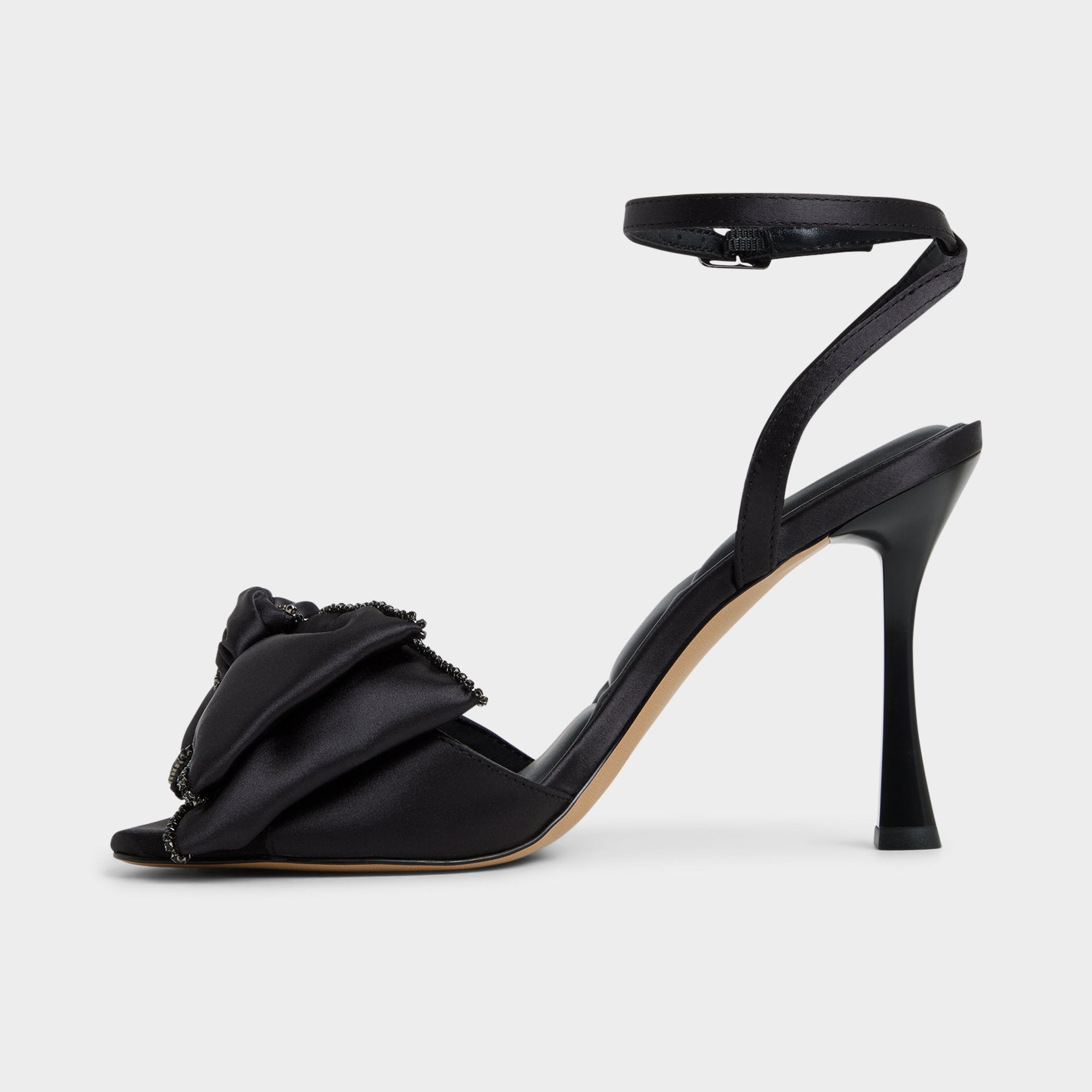 Tinsel in Black - Strappy heeled sandal, Stiletto heel