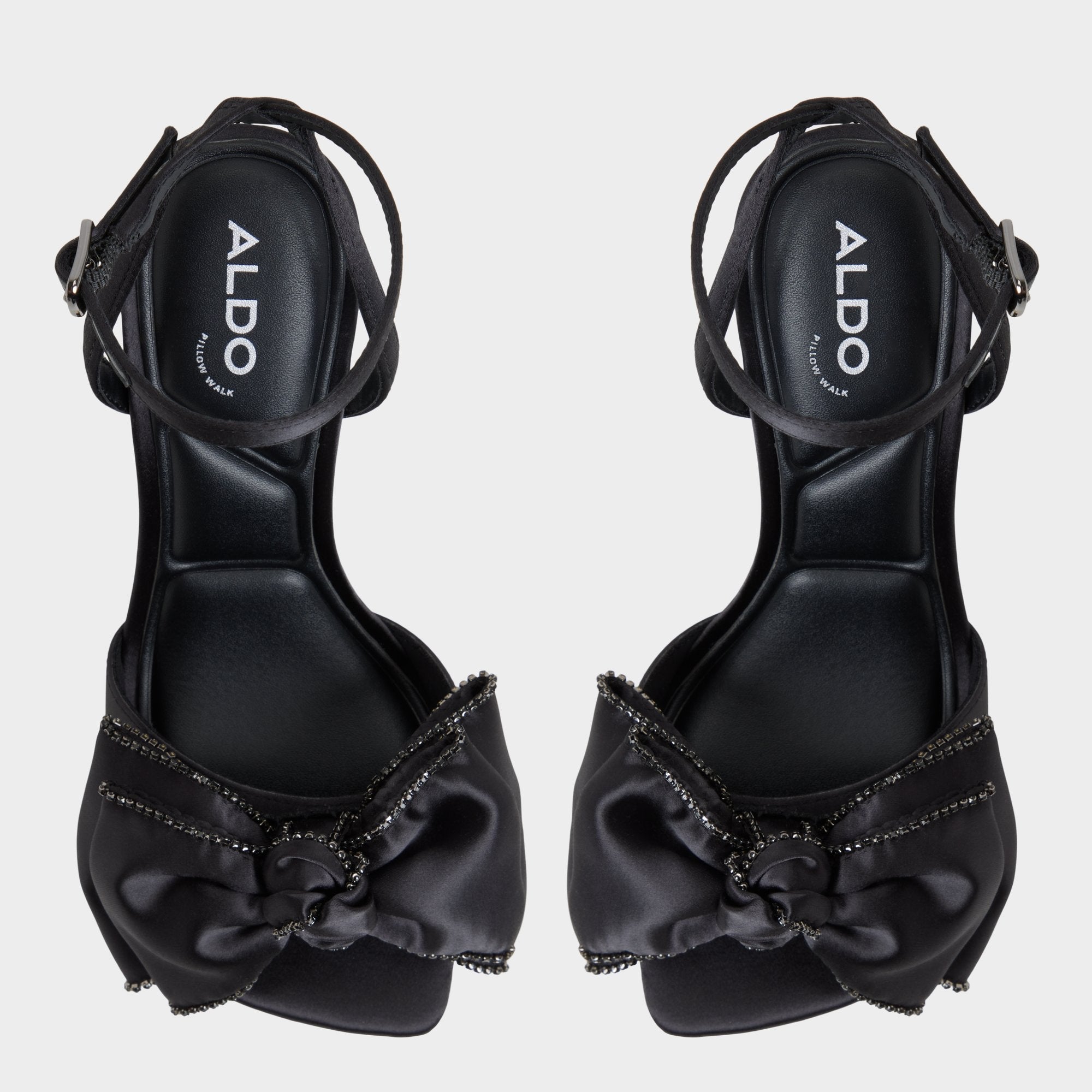 Tinsel in Black - Strappy heeled sandal, Stiletto heel