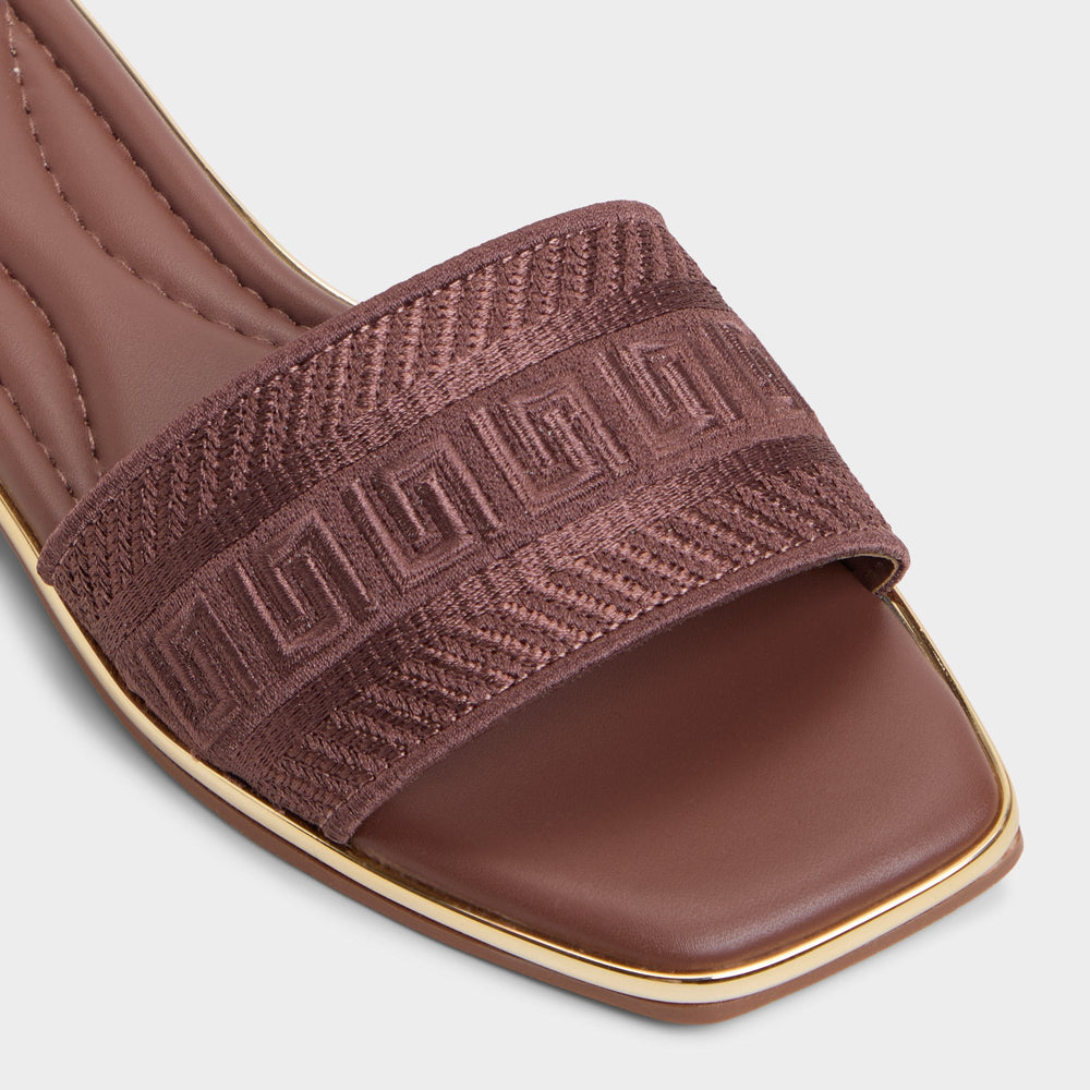 Oceania Medium Brown Women's Flats - Slide sandal