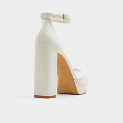 Enaegyn2.0 White/Bone Women's Platform Shoes - Strappy heeled sandal, Block heel
