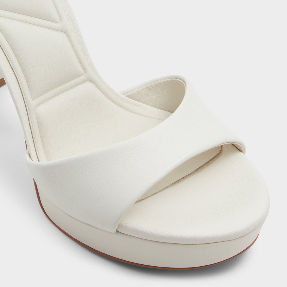 Enaegyn2.0 White/Bone Women's Platform Shoes - Strappy heeled sandal, Block heel