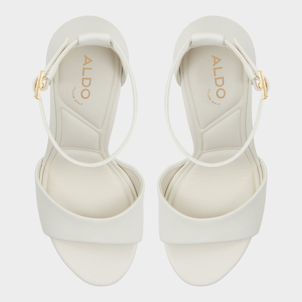 Enaegyn2.0 White/Bone Women's Platform Shoes - Strappy heeled sandal, Block heel