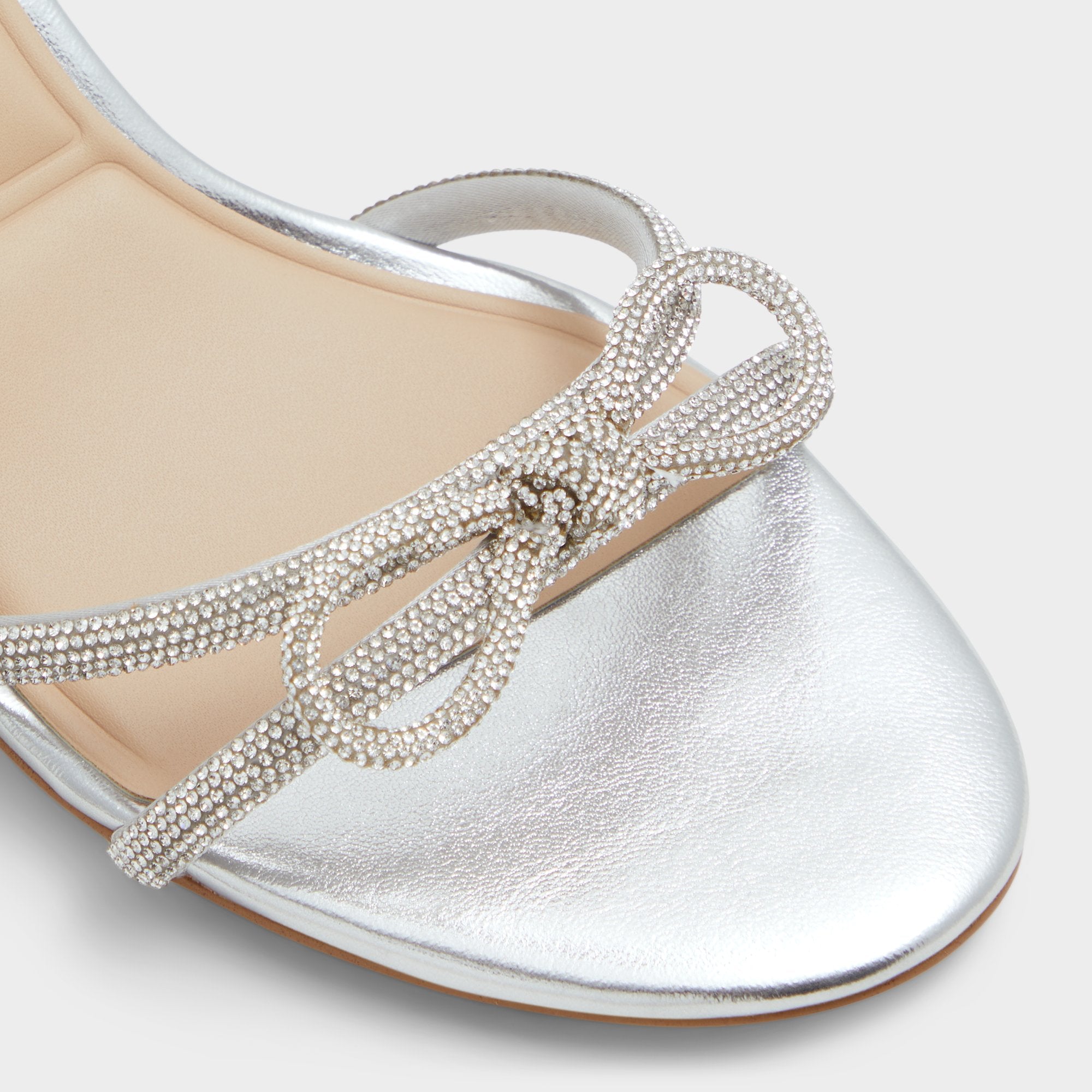 Bouclette Silver Women's Block heels - Strappy heeled sandal, Block heel