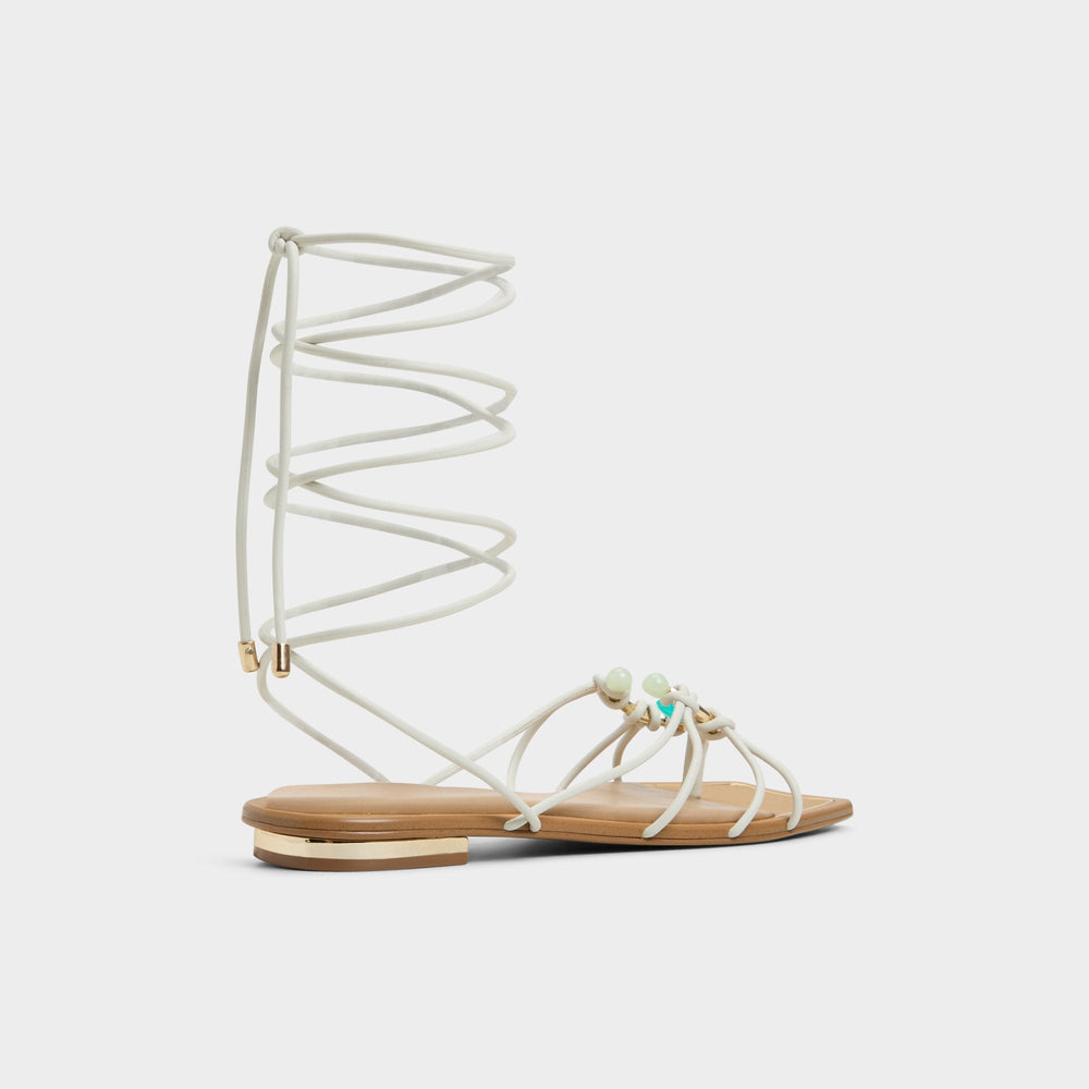 Nirena White/Bone Women's Flats - Strappy flat sandal