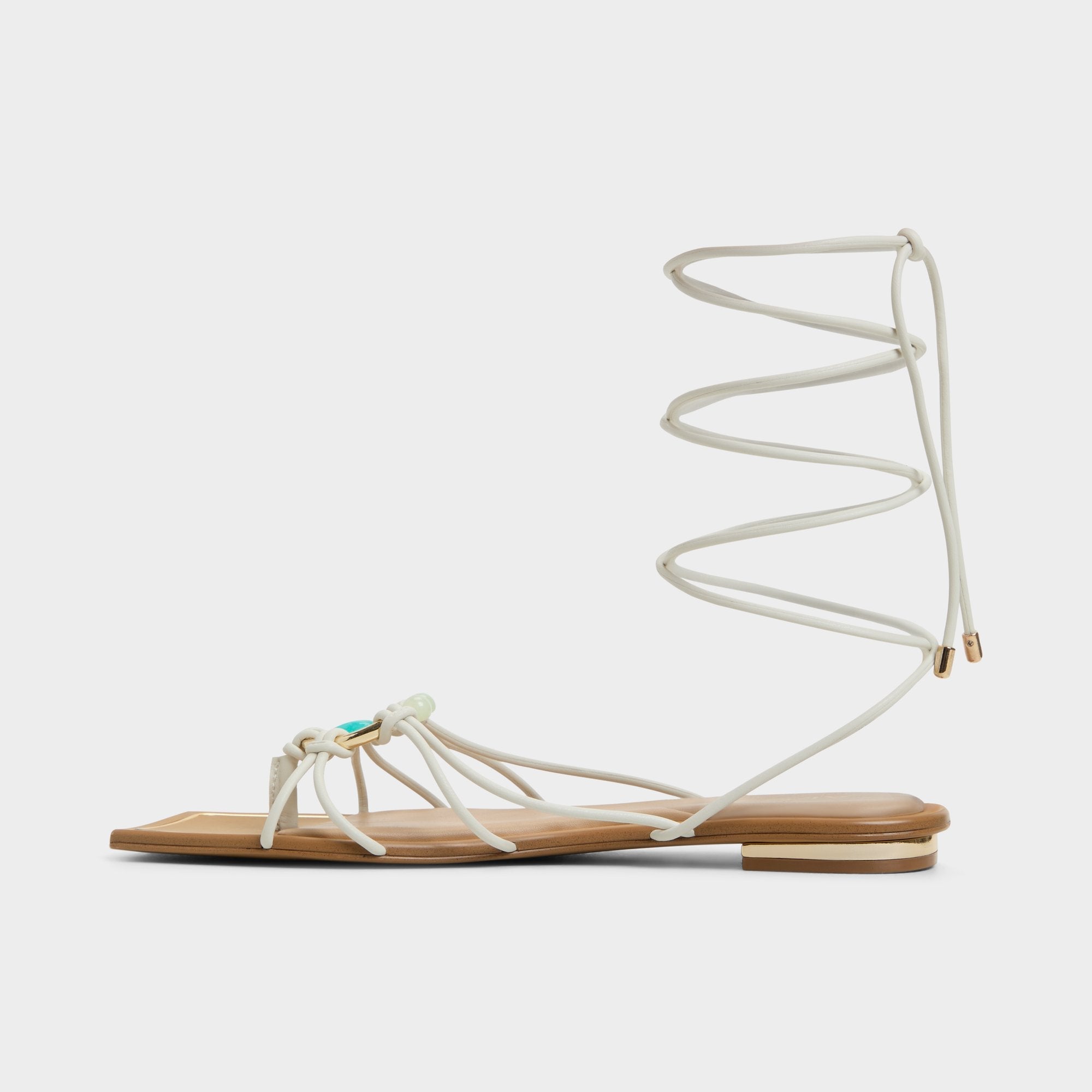 Nirena White/Bone Women's Flats - Strappy flat sandal