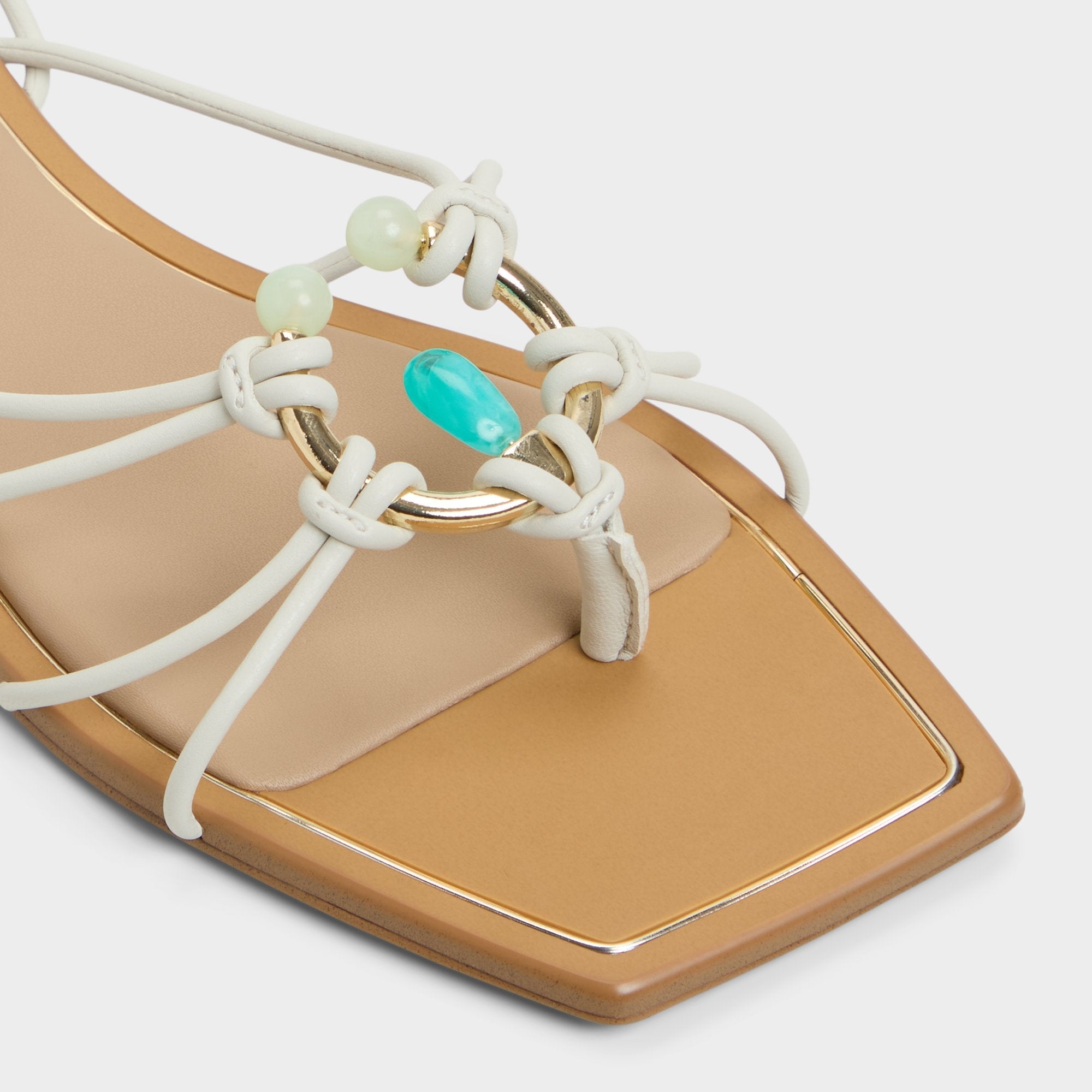 Nirena White/Bone Women's Flats - Strappy flat sandal