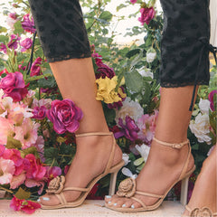 Wildblossom Sand Women's Heeled sandals - Strappy heeled sandal, Stiletto heel
