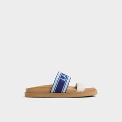Beachvacay White/Blue Women's Footbed sandals - Slide sandal, Footbed sandal
