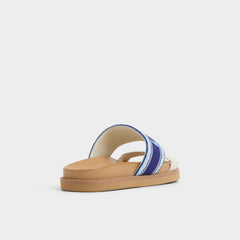 Beachvacay White/Blue Women's Footbed sandals - Slide sandal, Footbed sandal