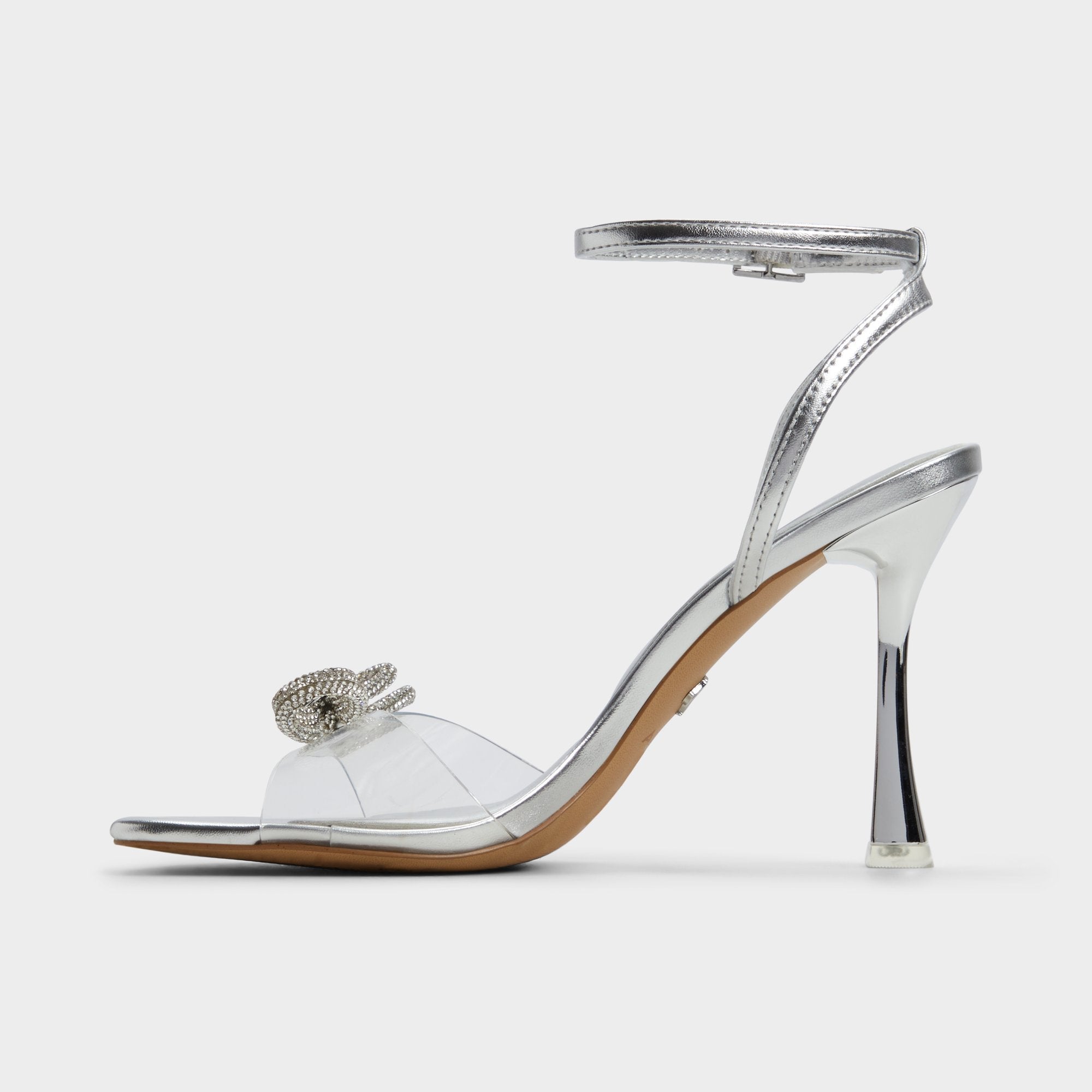 Ozley Silver Women's Strappy Heels - Strappy heeled sandal