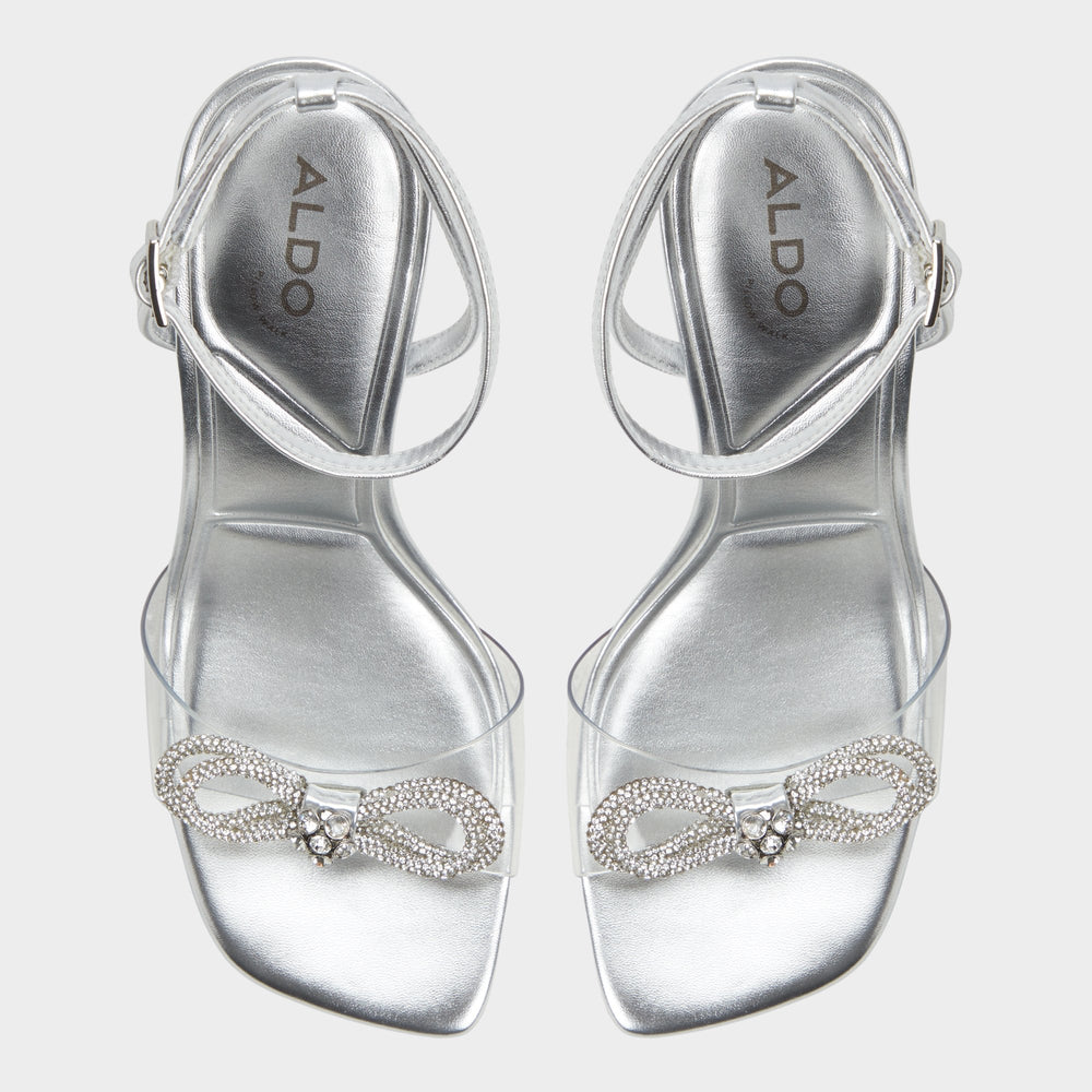 Ozley Silver Women's Strappy Heels - Strappy heeled sandal
