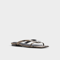 Iliria White/Black Women's Flats - Slide sandal